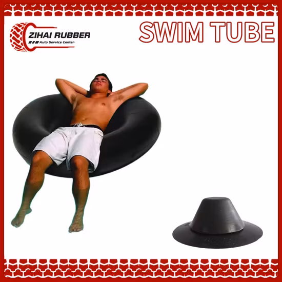 45inch Adults Swim Tube Butyl Rubber Inflatable Floating Black Swimming Ring Tube