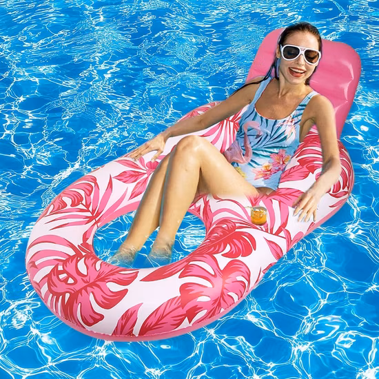 Novo verão roxo design crianças e adultos brinquedos de água confortável flutuante espreguiçadeira cama rede inflável piscina flutuador com malha